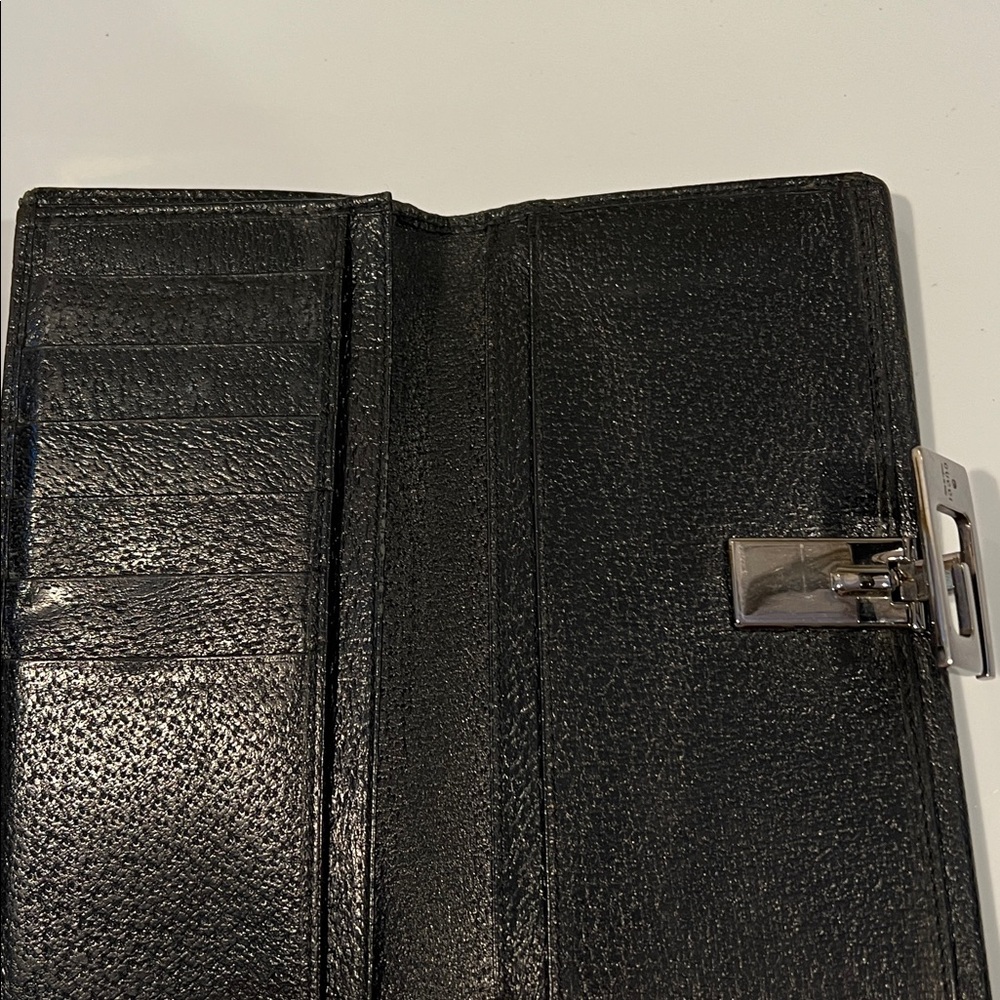 Gucci Black Leather Long Wallet with COA - Picture 8 of 12